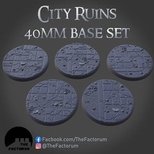 40mm city ruins set pre-supported wargaming tabletop 28mm printing warhammer 40k base basing miniatures games toys urban rubble 3d print model - Mito3D