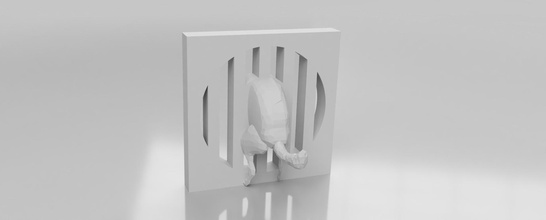40mm magnétique prison mauvais chien caca amusement attachement ender hotend loisir DIY 3d print model - Mito3D