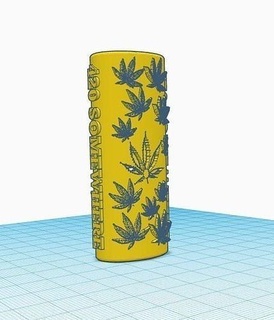 420 somewhere weed lighter case designed fit bic marijuana grass thc tobacco buddha drug herb lightercase smoke fashion 3d print model - Mito3D