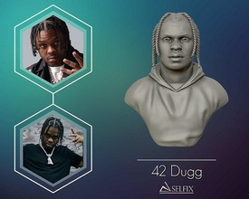 42 dugg bust portrait statue sculpture man 3d rap rapper art sculptures 3d print model - Mito3D