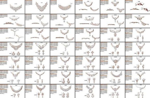 42 pcs jcd jewelcad format necklace earrings set silver gold pendants jewelry pendant jewellery jewel brilliant printable gem wedding luxury necklaces diamond love woman jewellry 3d print model - Mito3D