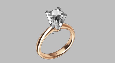 44 07 Schmuck Ring Diamant Kunst Gold Luxus druckbar leuchtenden Ringe 3d print model - Mito3D