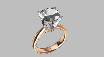 44 13 noivado anel diamante jóias ouro luxo arte joalheria argolas 3d print model - Mito3D