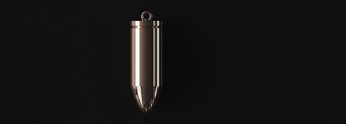 45 acp pendentif or argent platine bijoux Collier sterling luxe balle pendentifs 3d print model - Mito3D