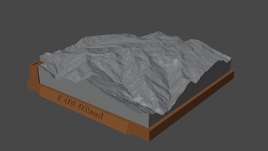 4735 dağ manzara yanardağ arazi çevre doğa fotogrametri yükseklik dem Bilim 3d print model - Mito3D