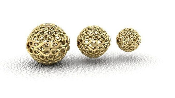 48 Perlen Gold Silber Messing Weiß Rose Platin Ball ohren Anhänger Halskette Armband Nashorn cad druckbar Prototyp entwickeln Juwelen Schmuck 3d print model - Mito3D
