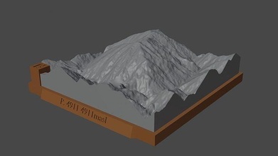 4911 dağ manzara yanardağ arazi çevre doğa fotogrametri yükseklik dem Bilim 3d print model - Mito3D