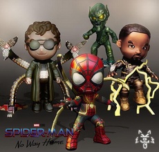 4 personagens homem Aranha estrada impressão maravilha aranha doc ock verde casa super heroi jogos brinquedos 3d print model - Mito3D