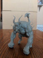 4 eyes toy of demon on table monster scifi fantasy creature character alien horror extraterrestrial spooky beast sci fi scary art sculptures 3d print model - Mito3D