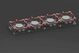 4 fans rack mount fan industrial enclosure hobby diy electronics 3d print model - Mito3D