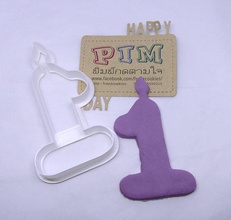 4 inches candle number 1 cookie cutter hobby-diy biscuit play dough alphabet hobby diy hand tools 3d print model - Mito3D