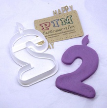 4 inches candle number 2 cookie cutter fondant icing biscuit dough hobby diy hand tools 3d print model - Mito3D
