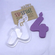 4 inches candle number cookie cutter hobby-diy ookie biscuit dough fondant alphabet polymer clay hobby diy hand tools 3d print model - Mito3D