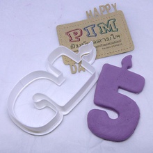 4 inches candle number 5 cookie cutter fondant biscuit dough alphabet hobby diy hand tools 3d print model - Mito3D