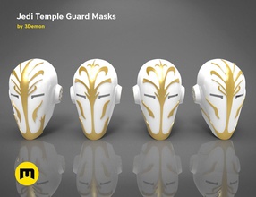 4 jedi temple guard masks starwars star wars force guardian security galactic coruscant cin drallig mask helm helmet helmets games toys 3d print model - Mito3D