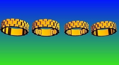 4 rings four metal ring david yurman davidyurman silver printable jewel jewellery gem wedding diamond jewelry gold sterling fashion beauty vintag cad 3d print model - Mito3D