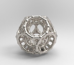 4d polytope bead - non-euclidean math art pendant 3d model theorem coxeter cell duoprism polychora surface euclidean structure symbol generative curvature science construction stereometry charm jewelry jewellery 3d print model - Mito3D