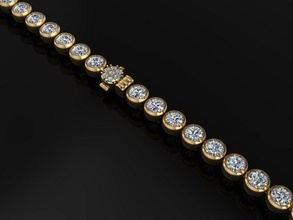 4mm bezel tennis bracelet links link 4 diamond gem necklace chain women female male fashion trends luxury gold engagement set jewelry dainty bracelets 3d print model - Mito3D