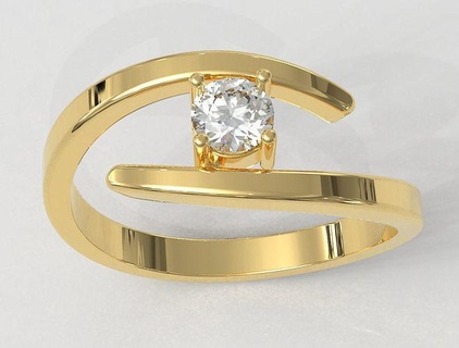4mm solitaire ring rings diamond anel anillo wedding gold printable jewel silver engagement jewellery jewelry pauloranieri 3d print model - Mito3D
