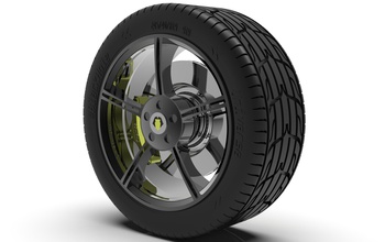 5-spoke wheel rim tire car vehicle tyre auto automotive radial road hobby diy 3d print model - Mito3D