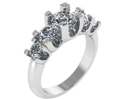 5 stone diamante squillare 1619 oro spianare gioielleria argento produzione moda design Fidanzamento gemma stampabile sterlina braccialetto cubano orecchino collana pendente anelli 3d print model - Mito3D