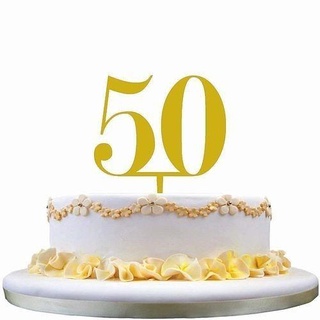 50 anniversary cake topper birthday aniversario art signs logos 3d print model - Mito3D