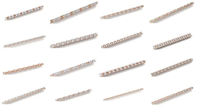 50 chain style heavy unisex diamond bracelet 3dm 1-render jewelry jewel wedding jewellery luxury bracelets diammond cuban gold rose white mens 3D print model - Mito3D