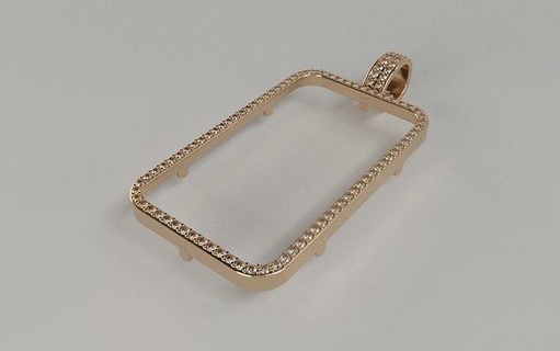 50gram suisse pamp gold bar frame - diamond jewelry pendant printable fortuna pendants 3d print model - Mito3D
