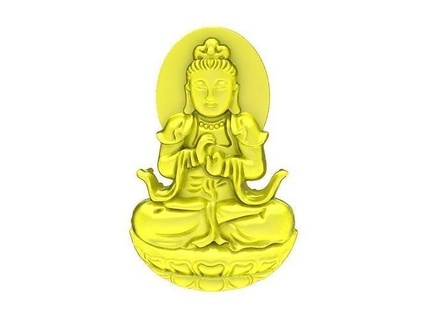 5129 Buda oturma lotus kolye takı moda Aksesuarlar altın elmas Kadın KADIN yeni tasarım 3d print model - Mito3D