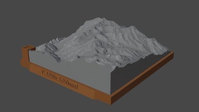 5350 montaña paisaje volcán terreno ambiente naturaleza fotogrametría elevación dem Ciencias 3d print model - Mito3D