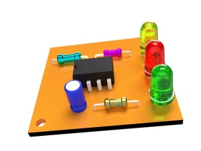 555 temporizador ic destellador ne555 circuitos tablero condensador componente led circuito pasatiempo bricolaje diy electrónica 3d print model - Mito3D