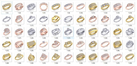 55 Kraliyet koleksiyonu elmas yüzük nişan evlilik gem değerli takı antlaşma süsleme cüzdan parlak mücevher Gümüş lüks platin yazdırılabilir 3d print model - Mito3D