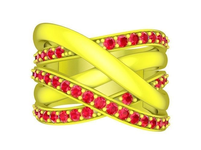 5668 Luxus Mode Diamant Frauen Ring Schmuck Zubehör Gold Frau Neu Design asiatisch Ringe 3D print model - Mito3D