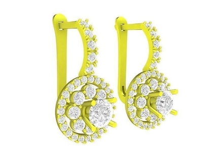 5691 halo diamond earrings jewelry fashion jewelry fashion accessories gold diamond woman women new design new design halo earrings halo diamond earrings earrings  3d print model - Mito3D