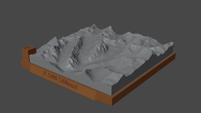 5700 montagna paesaggio vulcano terreno ambiente natura fotogrammetria elevazione dem scienza 3D print model - Mito3D