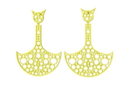 5846 art texture boucles d'oreilles bijoux mode diamant accessoires or femme femmes Nouveau conception asiatique 3d print model - Mito3D