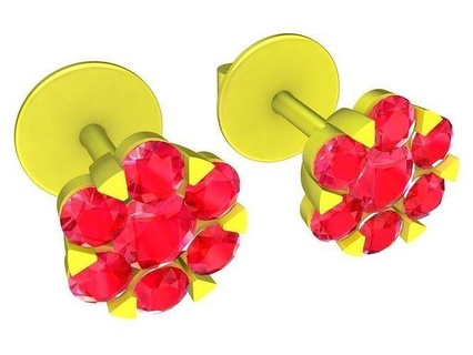 5892 diamond earrings jewelry fashion accessories gold woman women new design asian 3d print model - Mito3D