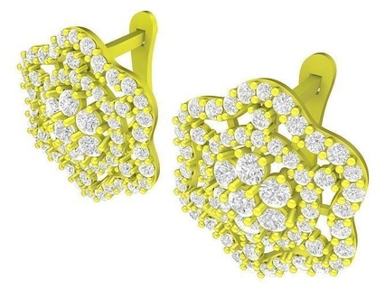 5906 Hongkong Diamant Ohrringe Schmuck Mode Zubehör Gold Frau Frauen Neu Design asiatisch 3d print model - Mito3D