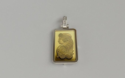 5 gram suisse pamp gold bar plain frame jewelry pendant printable fortuna pendants 3d print model - Mito3D