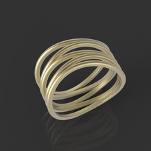5 hoops ring jewelry futuristic rings gold silver steel creativity jewel jewellery femalering female 3d print model - Mito3D