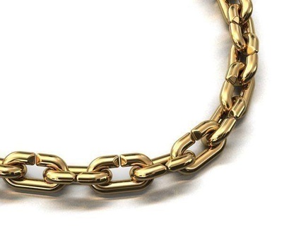 5 mm link chain cuban miami monaco necklace bracelet linkchain gold silver jewel jewellery jewelry 3dprint printable diamond chocker luxury hiphop necklaces 3d print model - Mito3D