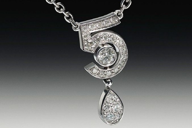 5 pendant diamonds 5chanel jewelry necklace chanel gold pendants sales3dfiles 3D print model - Mito3D