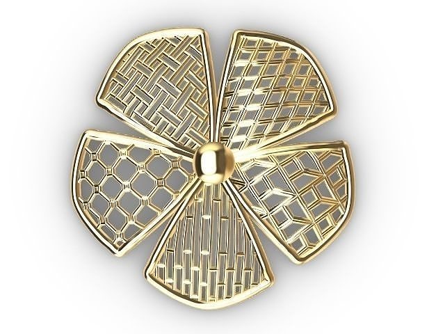5 Blütenblatt jali Blume Halskette stl verifiziert Schmuck druckbar Diamant Ring Mode Prototyp entwickeln 3d cad stilvoll Design Anhänger Gold Ohrringe Goldschmuck einstellen Halsketten 3D print model - Mito3D