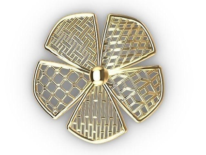 5 Blütenblatt jali Blume Halskette stl verifiziert Schmuck druckbar Diamant Ring Mode Prototyp entwickeln 3d cad stilvoll Design Anhänger Gold Ohrringe Goldschmuck einstellen Halsketten 3d print model - Mito3D