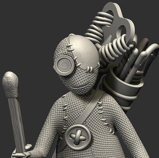 5 dikiş iğneleri 9 film Stitchpunk Timburton Sanat heykeller 3d print model - Mito3D