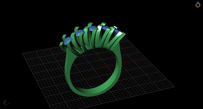 5 taş 3 50 elmas tasarımı takı evlenmiş tasarım sanat yazdırılabilir sterling masaüstü doku yüzük mücevher nişan Gümüş modern platin gem parlak moda düğün 3d print model - Mito3D