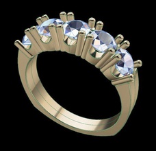 5 Stein Engagement Band Schmuck Ring Hochzeit Diamant Juwel Antiquität zierlich Luxus Mode traditionell 3d print model - Mito3D