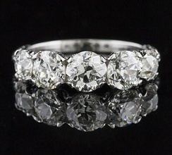 5 pedra noivado anel 3d mdoel jóia gema casamento jóias diamante prata joalheria engagem ouro moda esterlina branco brilhante safira beleza argolas brincos 3d print model - Mito3D