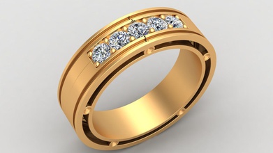 5-Stein-Diamant-Hochzeit gold-Mann-ring Schmuck gold ring diamond genial Hochzeit engagement Mann Männer 5 Stein bedruckbar ist Silber gem Mensch Mode Marke band Helm Ringe 3d print model - Mito3D