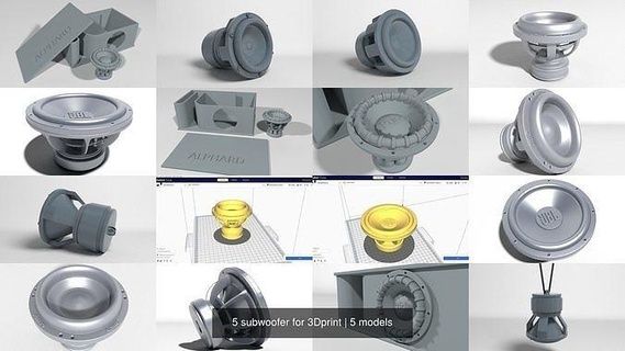 5 subwoofer 3dprint music hobby diy stereo audio device surround loudspeaker theater print automotive 3d print model - Mito3D